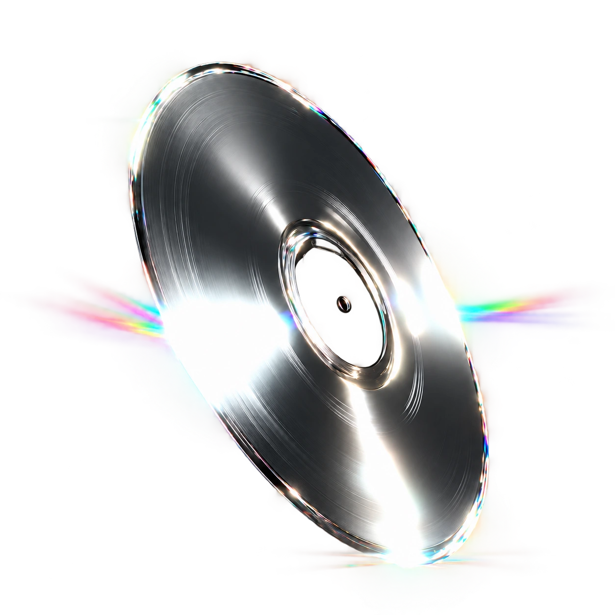 Chrome disc reflecting light